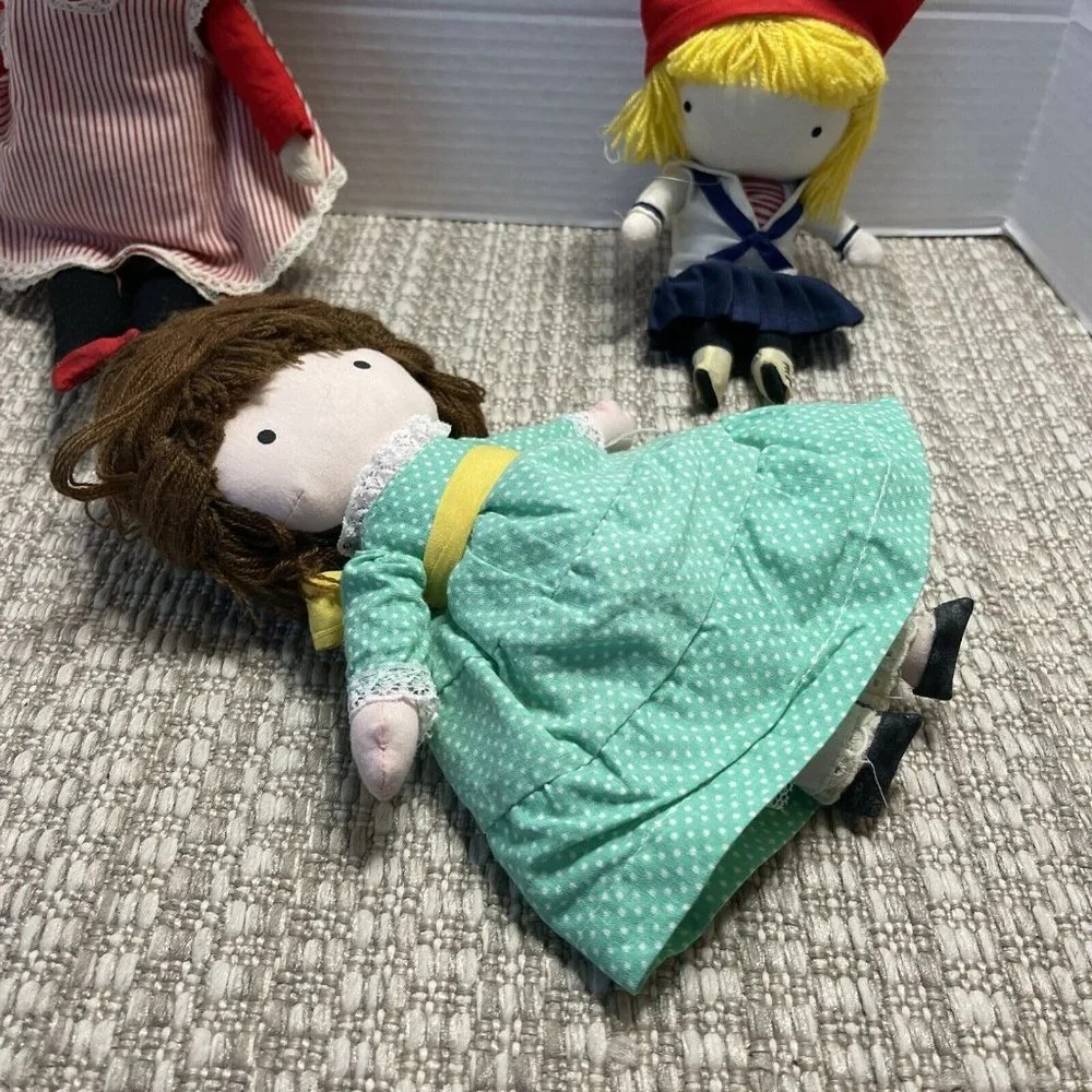 Vintage Set of 3 girl‎ female ragdolls